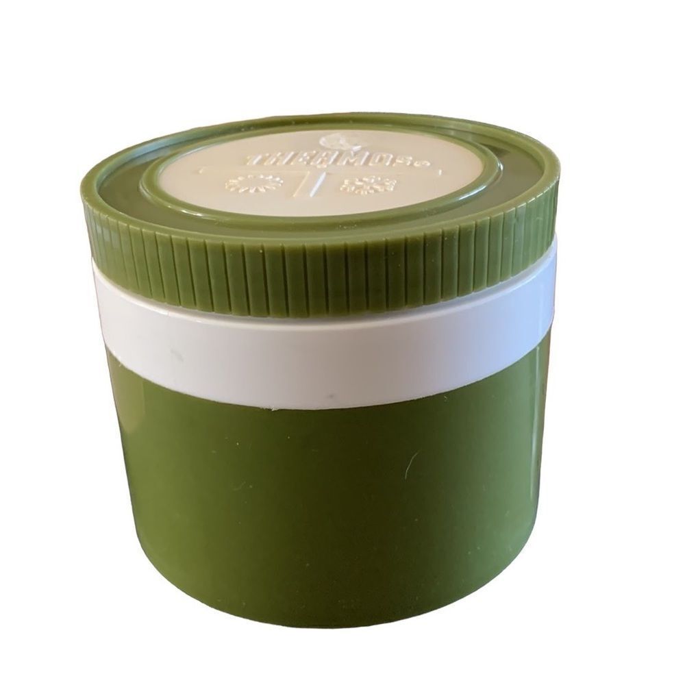 Vintage Green THERMOS Hot Cold Insulated Jar soup food storage container USA